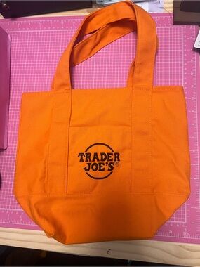 Trader Joe's Orange Canvas Tote Bag
